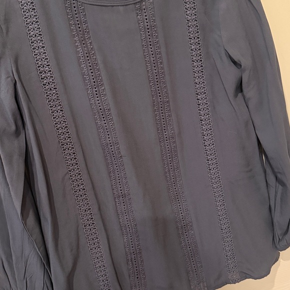 Loft NWT dark grey eyelet blouse, XS - Picture 3 of 7